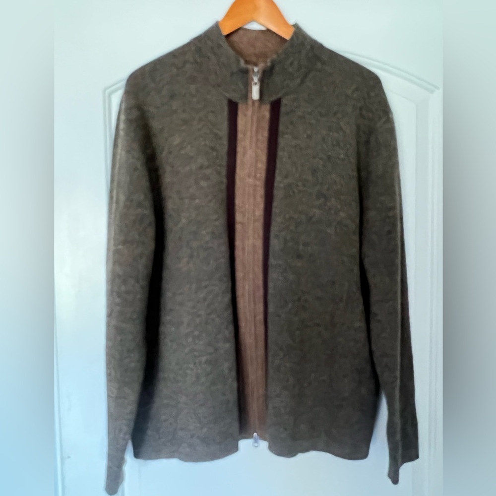 Alfani, Zip front, Merino wool, Sweater.